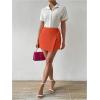 imageFloerns Womens Solid Wrap Front Linen Skirt Shorts Drawstring Knot Side Skort ShortsOrange