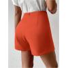 imageFloerns Womens Solid Wrap Front Linen Skirt Shorts Drawstring Knot Side Skort ShortsOrange