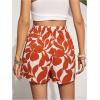 imageFloerns Womens Solid Wrap Front Linen Skirt Shorts Drawstring Knot Side Skort ShortsOrange Plants