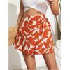 imageFloerns Womens Solid Wrap Front Linen Skirt Shorts Drawstring Knot Side Skort ShortsOrange Plants