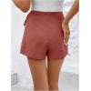 imageFloerns Womens Solid Wrap Front Linen Skirt Shorts Drawstring Knot Side Skort ShortsRedwood