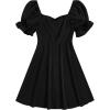 imageFloerns Womens Summer Drawstring Sweetheart Neck Puff Sleeve A Line Short DressBlack Dull