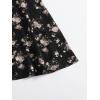 imageFloerns Womens Summer Drawstring Sweetheart Neck Puff Sleeve A Line Short DressBlack Flower
