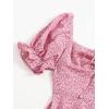 imageFloerns Womens Summer Drawstring Sweetheart Neck Puff Sleeve A Line Short DressDusty Pink