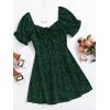 imageFloerns Womens Summer Drawstring Sweetheart Neck Puff Sleeve A Line Short DressForest Green
