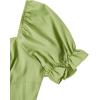 imageFloerns Womens Summer Drawstring Sweetheart Neck Puff Sleeve A Line Short DressGreen Solid