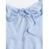 imageFloerns Womens Summer Drawstring Sweetheart Neck Puff Sleeve A Line Short DressLight Blue