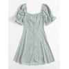 imageFloerns Womens Summer Drawstring Sweetheart Neck Puff Sleeve A Line Short DressMint Green