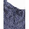 imageFloerns Womens Summer Drawstring Sweetheart Neck Puff Sleeve A Line Short DressNavy Blue
