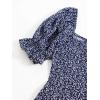 imageFloerns Womens Summer Drawstring Sweetheart Neck Puff Sleeve A Line Short DressNavy Blue