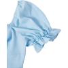 imageFloerns Womens Summer Drawstring Sweetheart Neck Puff Sleeve A Line Short DressPale Blue