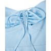 imageFloerns Womens Summer Drawstring Sweetheart Neck Puff Sleeve A Line Short DressPale Blue
