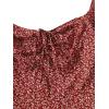 imageFloerns Womens Summer Drawstring Sweetheart Neck Puff Sleeve A Line Short DressRedwood