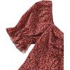 imageFloerns Womens Summer Drawstring Sweetheart Neck Puff Sleeve A Line Short DressRedwood