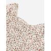 imageFloerns Womens Summer Drawstring Sweetheart Neck Puff Sleeve A Line Short DressWhite Floral