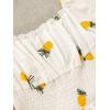 imageFloerns Womens Summer Drawstring Sweetheart Neck Puff Sleeve A Line Short DressWhite Flower