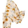 imageFloerns Womens Summer Drawstring Sweetheart Neck Puff Sleeve A Line Short DressYellow Multi