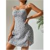 imageFloerns Womens Summer Tie Strap Ditsy Floral A Line Cami DressBlue