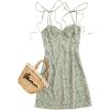 imageFloerns Womens Summer Tie Strap Ditsy Floral A Line Cami DressGreen
