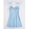 imageFloerns Womens Summer Tie Strap Ditsy Floral A Line Cami DressLight Blue