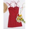 imageFloerns Womens Summer Tie Strap Ditsy Floral A Line Cami DressRose Red