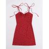 imageFloerns Womens Summer Tie Strap Ditsy Floral A Line Cami DressRose Red