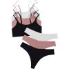 imageFloerns Womens 6 Piece No Show Bralette and Panty Underwear Lingerie SetPink White Black