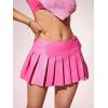 imageFloerns Womens Metallic Mini Skirt Low Rise Buckle Detail Zipper Slit Short Pleated SkirtPink