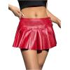 imageFloerns Womens Metallic Mini Skirt Low Rise Buckle Detail Zipper Slit Short Pleated SkirtRed