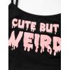 imageFloerns Womens Plus Size Graphic Print Spaghetti Strap Crop Cami Tank TopBlack