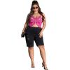 imageFloerns Womens Plus Size Graphic Print Spaghetti Strap Crop Cami Tank TopPink