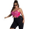 imageFloerns Womens Plus Size Graphic Print Spaghetti Strap Crop Cami Tank TopPink