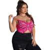 imageFloerns Womens Plus Size Graphic Print Spaghetti Strap Crop Cami Tank TopPink