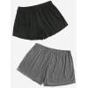 imageFloerns Womens Plus Size Solid Pajama Shorts 2 Pack Soft Lounge Sleep ShortsA Black Grey