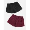 imageFloerns Womens Plus Size Solid Pajama Shorts 2 Pack Soft Lounge Sleep ShortsBlack Burgundy