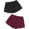 imageFloerns Womens Plus Size Solid Pajama Shorts 2 Pack Soft Lounge Sleep ShortsBlack Burgundy