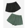 imageFloerns Womens Plus Size Solid Pajama Shorts 2 Pack Soft Lounge Sleep ShortsBlack Dark Green