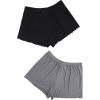 imageFloerns Womens Plus Size Solid Pajama Shorts 2 Pack Soft Lounge Sleep ShortsBlack Grey Solid