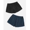 imageFloerns Womens Plus Size Solid Pajama Shorts 2 Pack Soft Lounge Sleep ShortsBlack Navy Blue