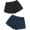 imageFloerns Womens Plus Size Solid Pajama Shorts 2 Pack Soft Lounge Sleep ShortsBlack Navy Blue