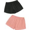 imageFloerns Womens Plus Size Solid Pajama Shorts 2 Pack Soft Lounge Sleep ShortsBlack Pink Multi