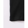 imageFloerns Womens Short Sleeve V Neck Striped Trim Rib Knit Bodycon T Shirt Mini DressBlack