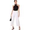 imageFloerns Womens Solid Criss Cross Halter Top Sleeveless Tee ShirtA Black