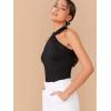 imageFloerns Womens Solid Criss Cross Halter Top Sleeveless Tee ShirtA Black