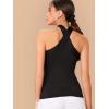 imageFloerns Womens Solid Criss Cross Halter Top Sleeveless Tee ShirtA Black
