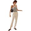 imageFloerns Womens Solid Criss Cross Halter Top Sleeveless Tee ShirtBlack and White
