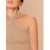 imageFloerns Womens Solid Criss Cross Halter Top Sleeveless Tee ShirtBrown Solid
