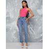 imageFloerns Womens Solid Criss Cross Halter Top Sleeveless Tee ShirtHot Pink