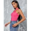 imageFloerns Womens Solid Criss Cross Halter Top Sleeveless Tee ShirtHot Pink