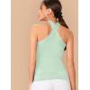 imageFloerns Womens Solid Criss Cross Halter Top Sleeveless Tee ShirtLight Green